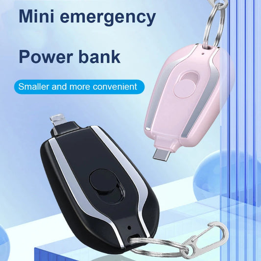 Mini Power Bank Keychain Pocket Emergency 1500mAh Pawar Bank Small Portable Charger for iPhone Type C Charger Powerbank Mini