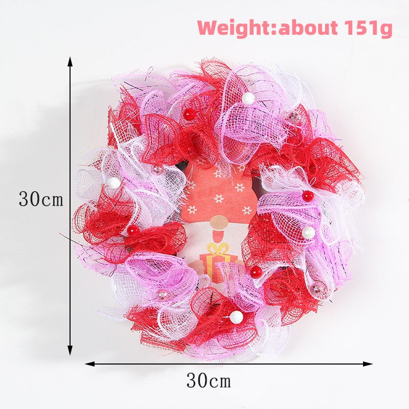 Valentine's Day Hanging Sign Happy Valentine's Day Wreath Sign Wall Door Hanger Wreaths for Valentines Day Party Decorations