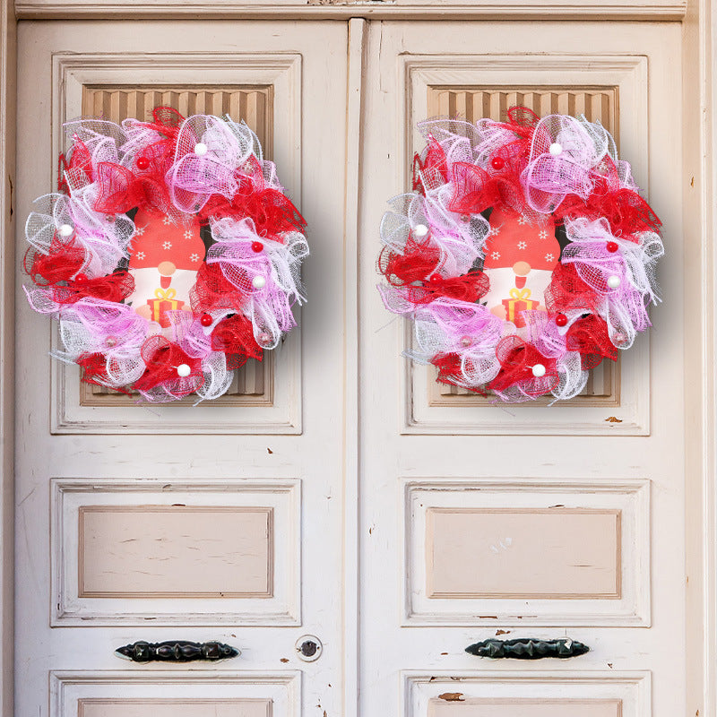 Valentine's Day Hanging Sign Happy Valentine's Day Wreath Sign Wall Door Hanger Wreaths for Valentines Day Party Decorations