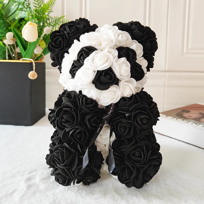 Fully Assembled Hugz Teddy Bear Rose Flower Bear for Mothers Day Valentines Day Artificial Flowers Gift