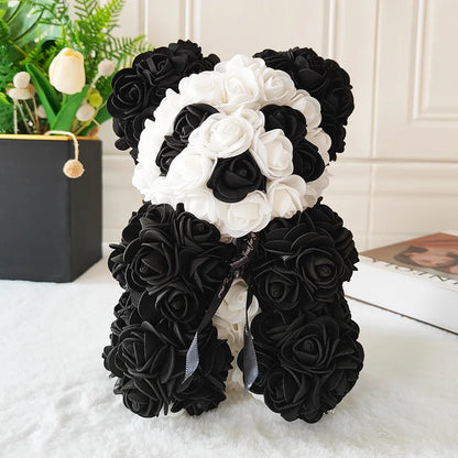 Fully Assembled Hugz Teddy Bear Rose Flower Bear for Mothers Day Valentines Day Artificial Flowers Gift