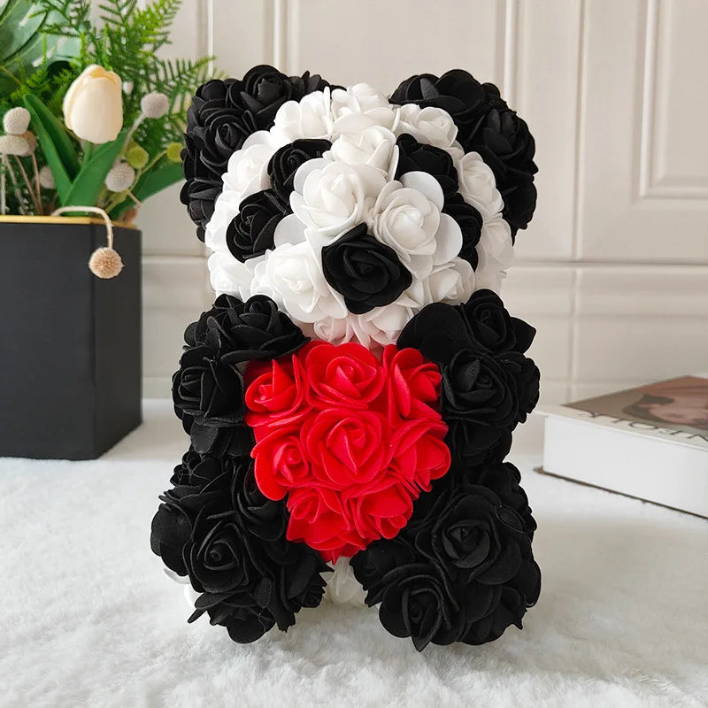 Fully Assembled Hugz Teddy Bear Rose Flower Bear for Mothers Day Valentines Day Artificial Flowers Gift