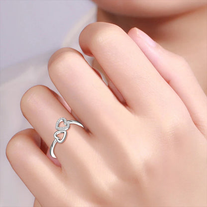 Heart Open Ring 925 Silver Adjustable Rings Jewelry Valentines Day 2022