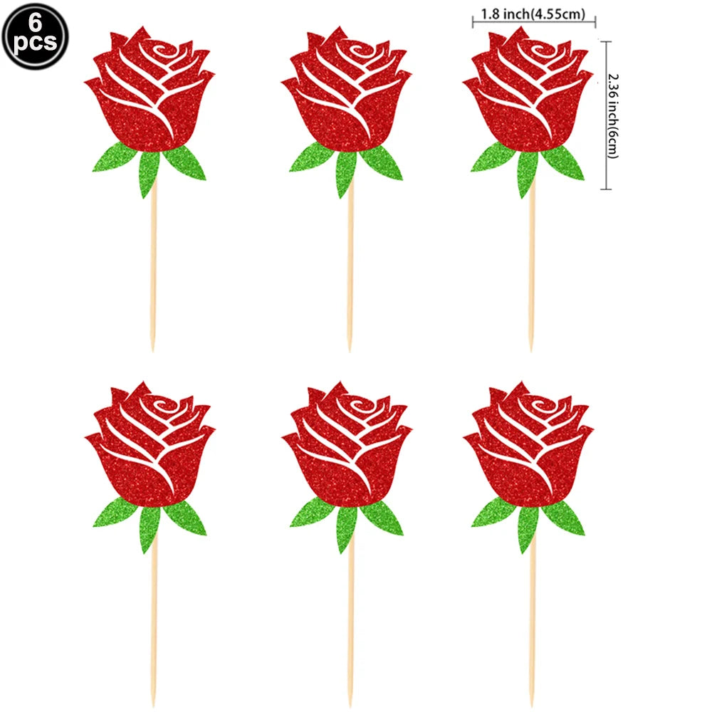 7pcs Valentines Heart Balloon 18" Foil Love Balloons Happy Valentines Balloon I Love You Balloon Valentines Day Wedding Decors