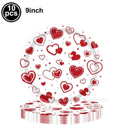 7pcs Valentines Heart Balloon 18" Foil Love Balloons Happy Valentines Balloon I Love You Balloon Valentines Day Wedding Decors