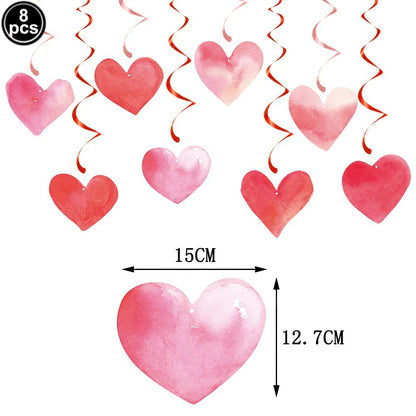 7pcs Valentines Heart Balloon 18" Foil Love Balloons Happy Valentines Balloon I Love You Balloon Valentines Day Wedding Decors