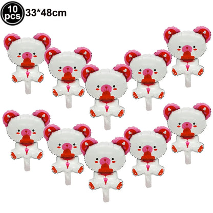 7pcs Valentines Heart Balloon 18" Foil Love Balloons Happy Valentines Balloon I Love You Balloon Valentines Day Wedding Decors