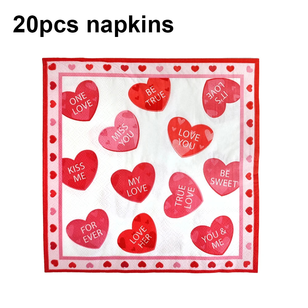 7pcs Valentines Heart Balloon 18" Foil Love Balloons Happy Valentines Balloon I Love You Balloon Valentines Day Wedding Decors