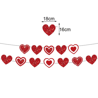 7pcs Valentines Heart Balloon 18" Foil Love Balloons Happy Valentines Balloon I Love You Balloon Valentines Day Wedding Decors