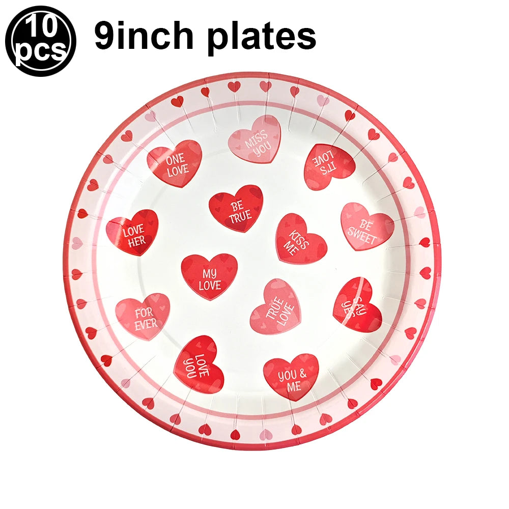 7pcs Valentines Heart Balloon 18" Foil Love Balloons Happy Valentines Balloon I Love You Balloon Valentines Day Wedding Decors