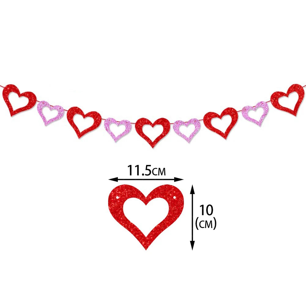 7pcs Valentines Heart Balloon 18" Foil Love Balloons Happy Valentines Balloon I Love You Balloon Valentines Day Wedding Decors