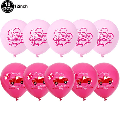 7pcs Valentines Heart Balloon 18" Foil Love Balloons Happy Valentines Balloon I Love You Balloon Valentines Day Wedding Decors