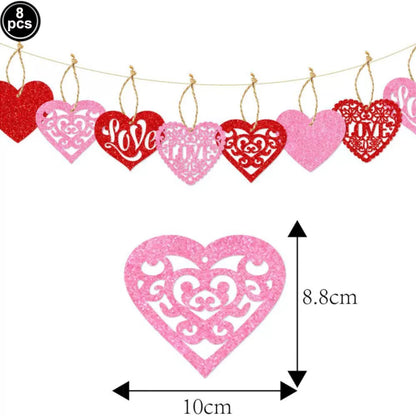 7pcs Valentines Heart Balloon 18" Foil Love Balloons Happy Valentines Balloon I Love You Balloon Valentines Day Wedding Decors