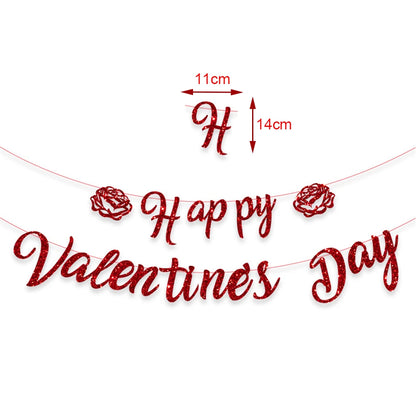 7pcs Valentines Heart Balloon 18" Foil Love Balloons Happy Valentines Balloon I Love You Balloon Valentines Day Wedding Decors