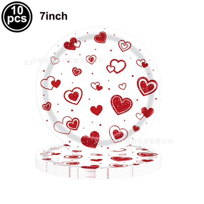 7pcs Valentines Heart Balloon 18" Foil Love Balloons Happy Valentines Balloon I Love You Balloon Valentines Day Wedding Decors