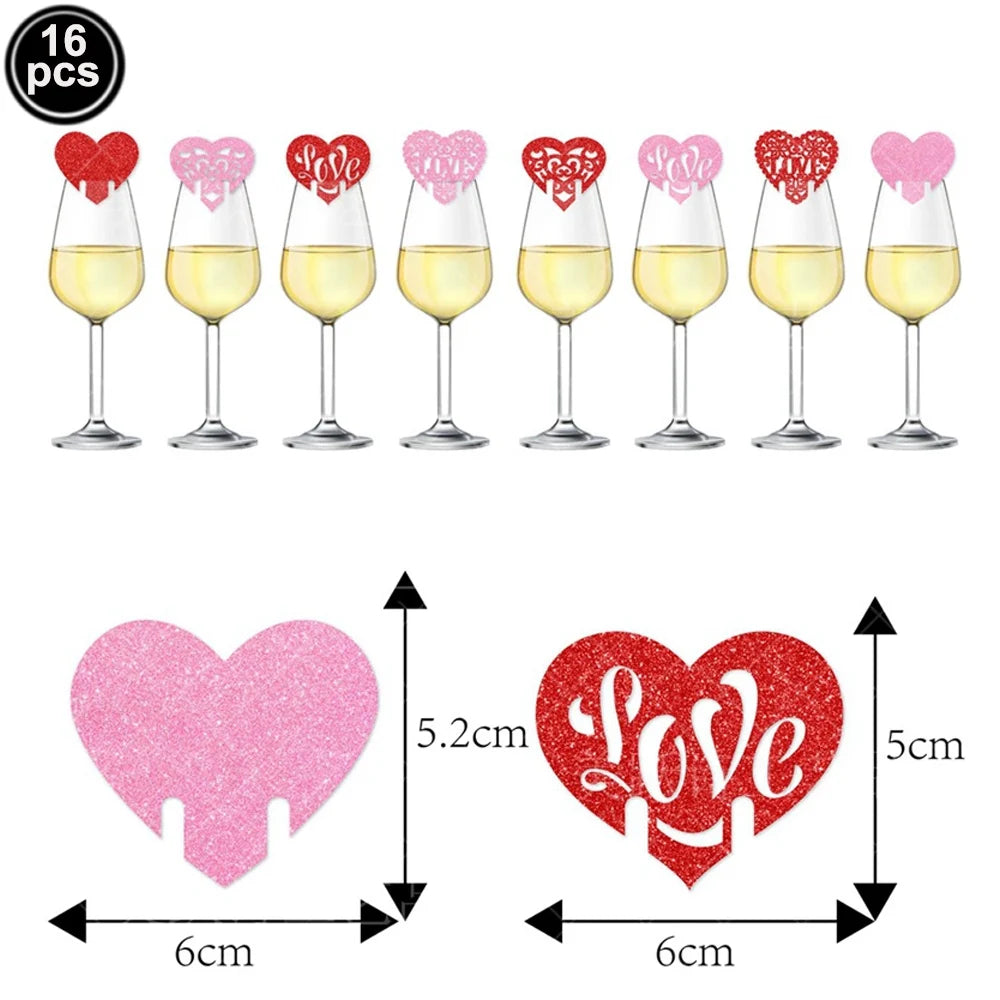 7pcs Valentines Heart Balloon 18" Foil Love Balloons Happy Valentines Balloon I Love You Balloon Valentines Day Wedding Decors