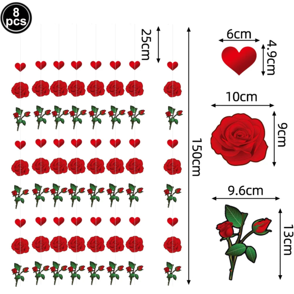 7pcs Valentines Heart Balloon 18" Foil Love Balloons Happy Valentines Balloon I Love You Balloon Valentines Day Wedding Decors