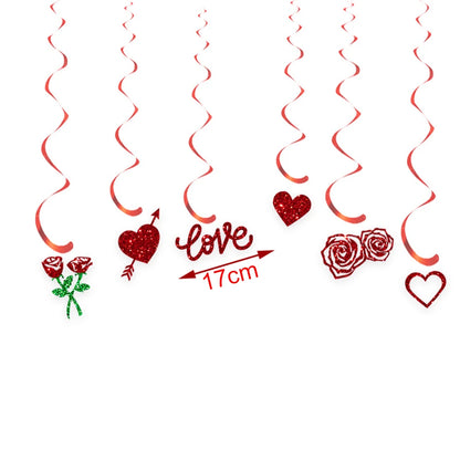 7pcs Valentines Heart Balloon 18" Foil Love Balloons Happy Valentines Balloon I Love You Balloon Valentines Day Wedding Decors